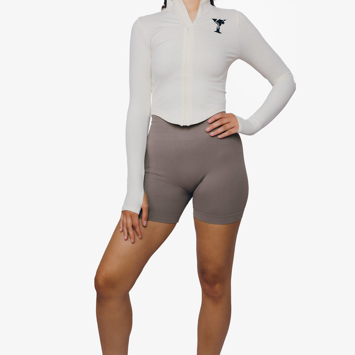 Desire Short Set – Seamless High-Rise Shorts & Zip-Up Jacket with Thumbholes & 4-Way Stretch | L'enigme