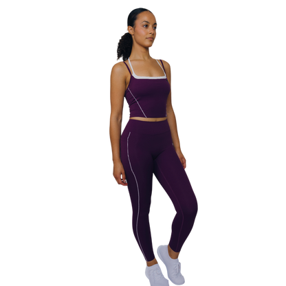 Elena Top – Slim Strap Square Neck Crop Top Paired with High-Waisted Leggings | L'enigme