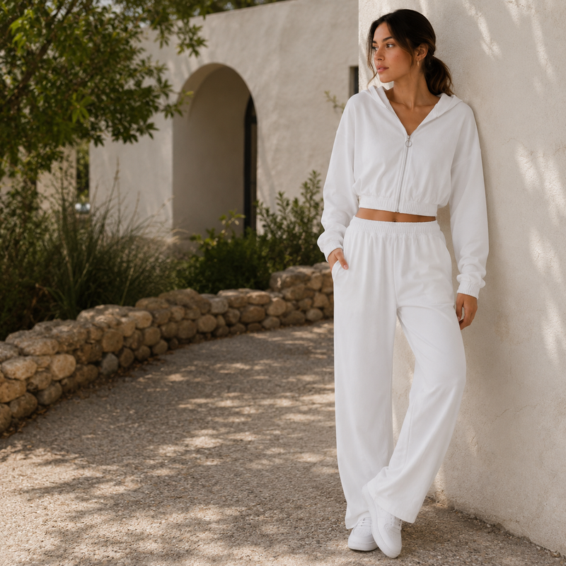 Customer in L'enigme premium activewear – effortless silhouette for movement and comfort