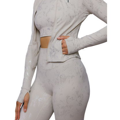 Lora Jacket – Lightweight Breathable Embossed Layer Available in Beige, Black, Blue & Brown | L'enigme