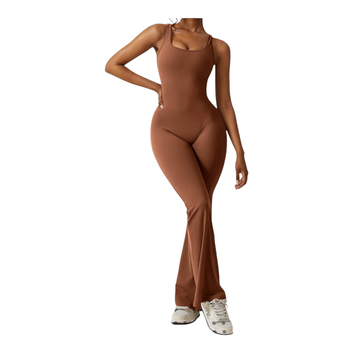Yvette Jumpsuit Open-Back Detail – Scrunch Cut, Moisture-Wicking & Squat-Proof Design | L'enigme