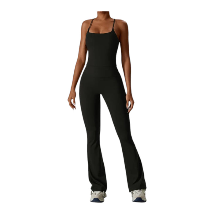 Yvette Jumpsuit – Open-Back Activewear with Scrunch Detail & Sculpting Fit | L'enigme